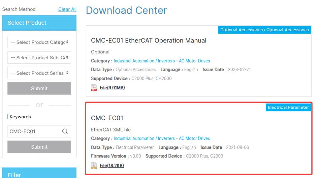 plik XML do kart CMC-EC01