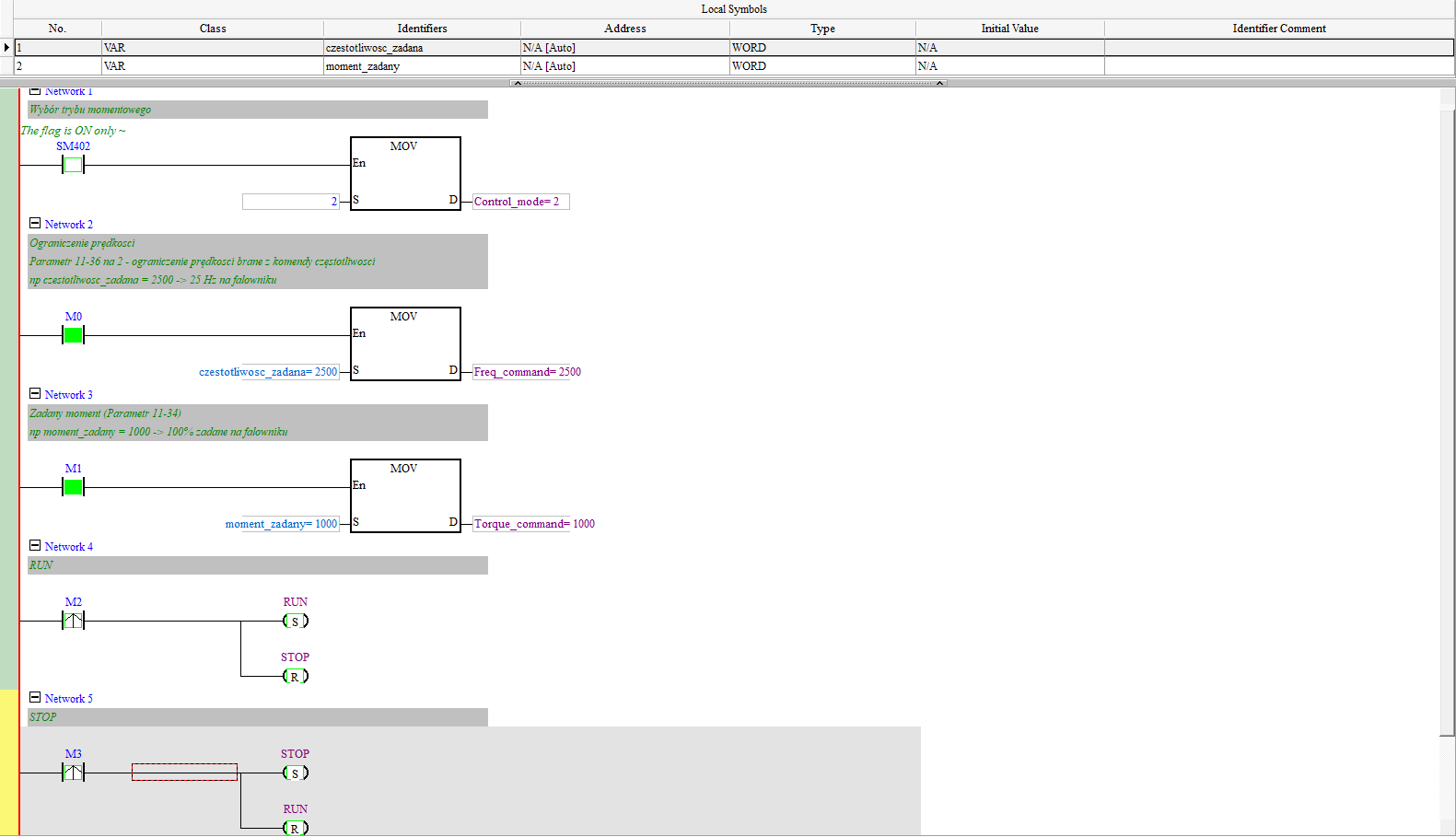 Przykładowy program w ISPSoft_2