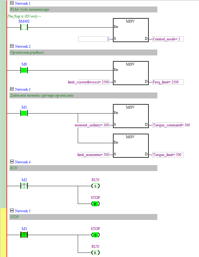 Przykładowy program w ISPSoft